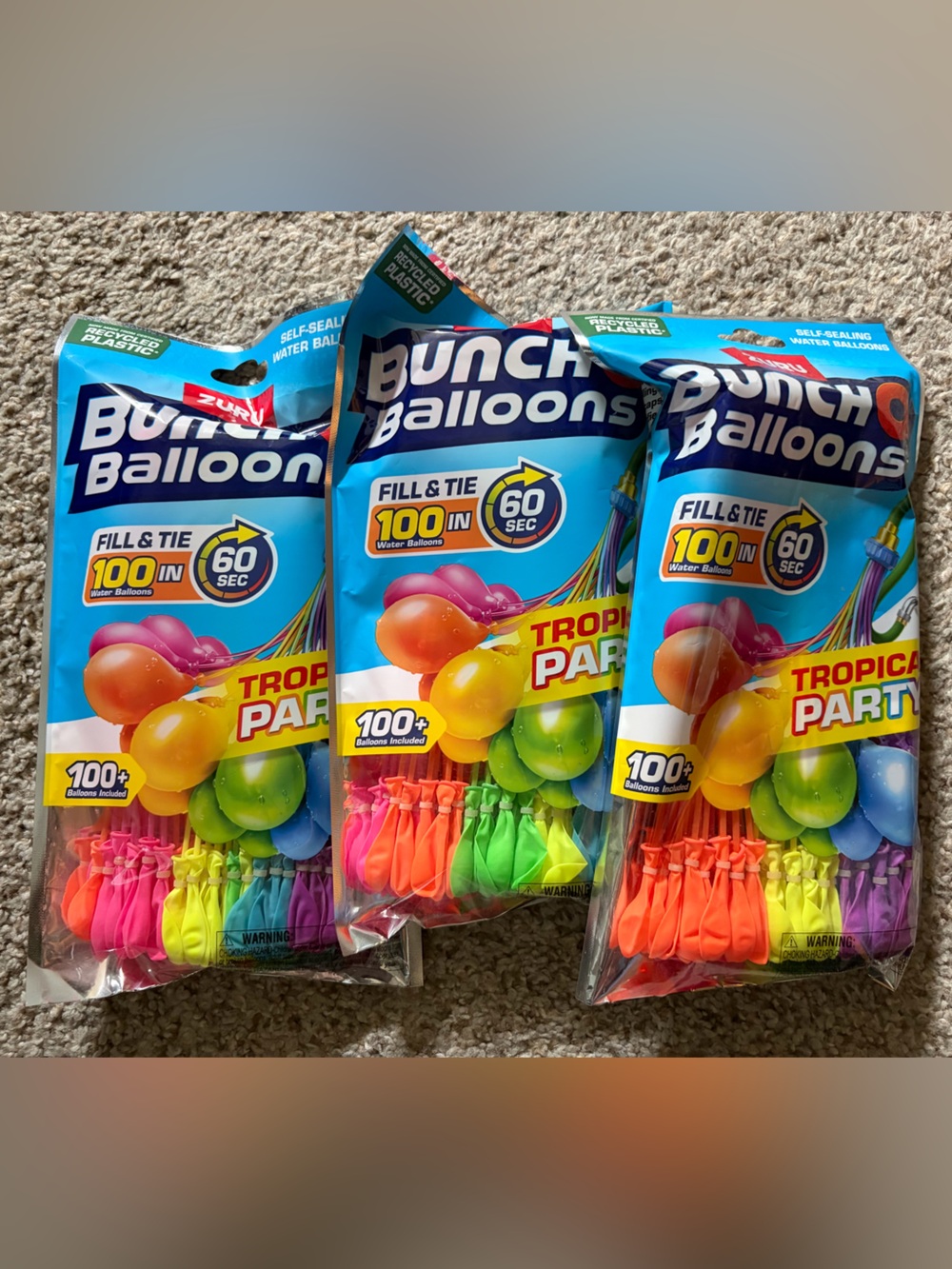 Bunch O Balloons Tropical Party Balloon Multi-Color Pack - 3 packs